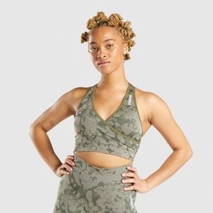 NWT Gymshark Adapt Camo Seamless Sports Bra in Green size Small
